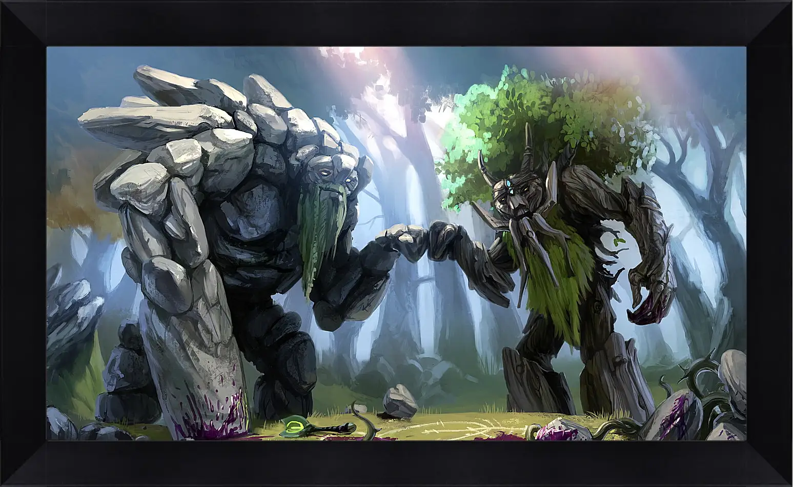 Картина в раме - dota 2, treant protector, trees