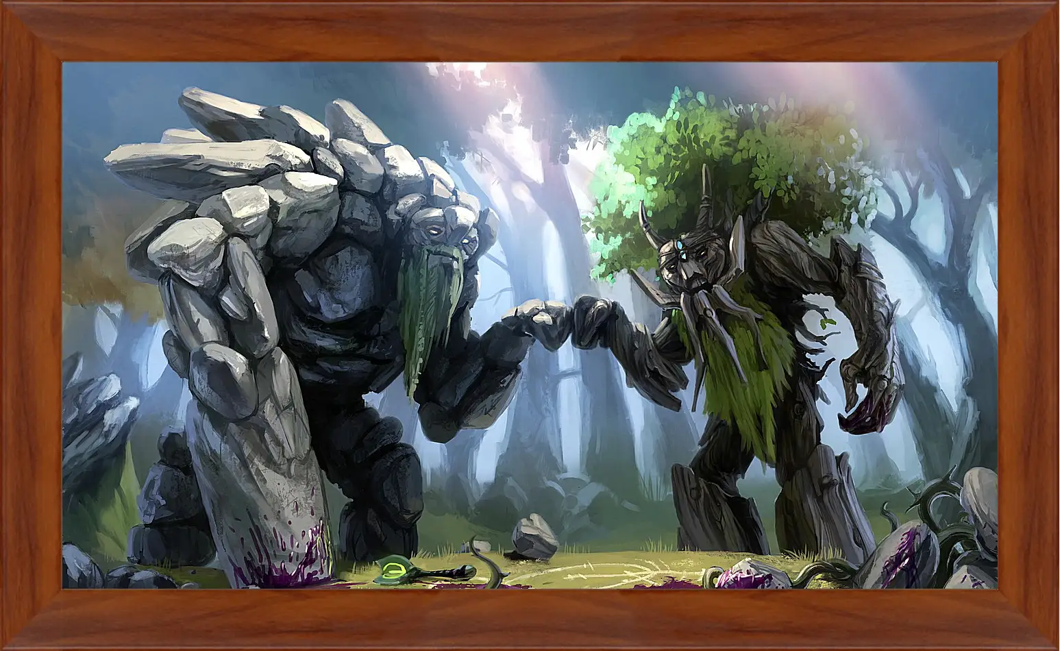 Картина в раме - dota 2, treant protector, trees