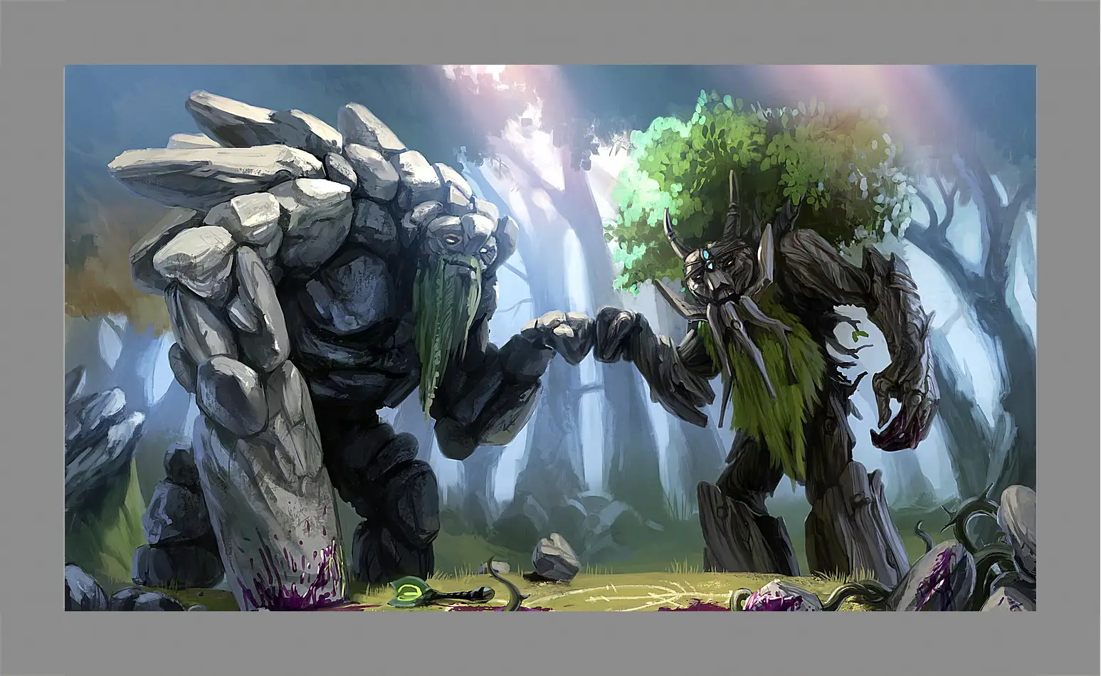 Картина в раме - dota 2, treant protector, trees