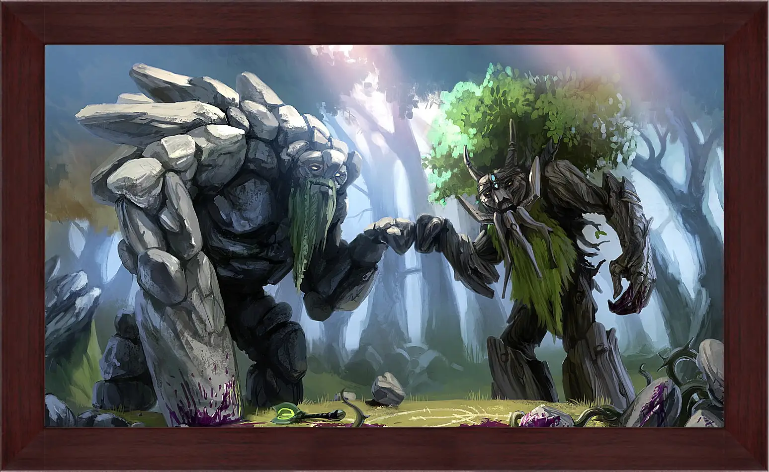 Картина в раме - dota 2, treant protector, trees