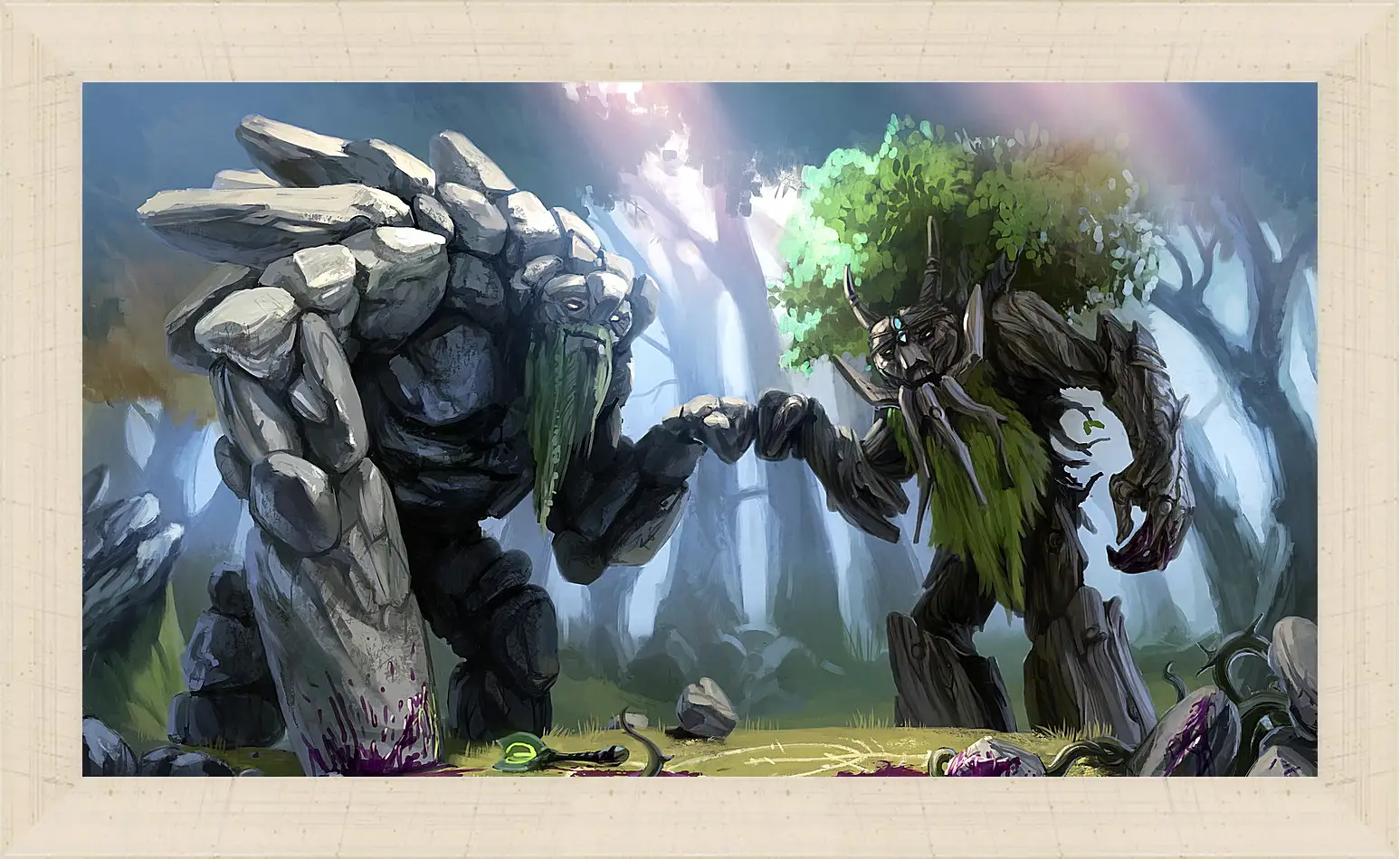 Картина в раме - dota 2, treant protector, trees