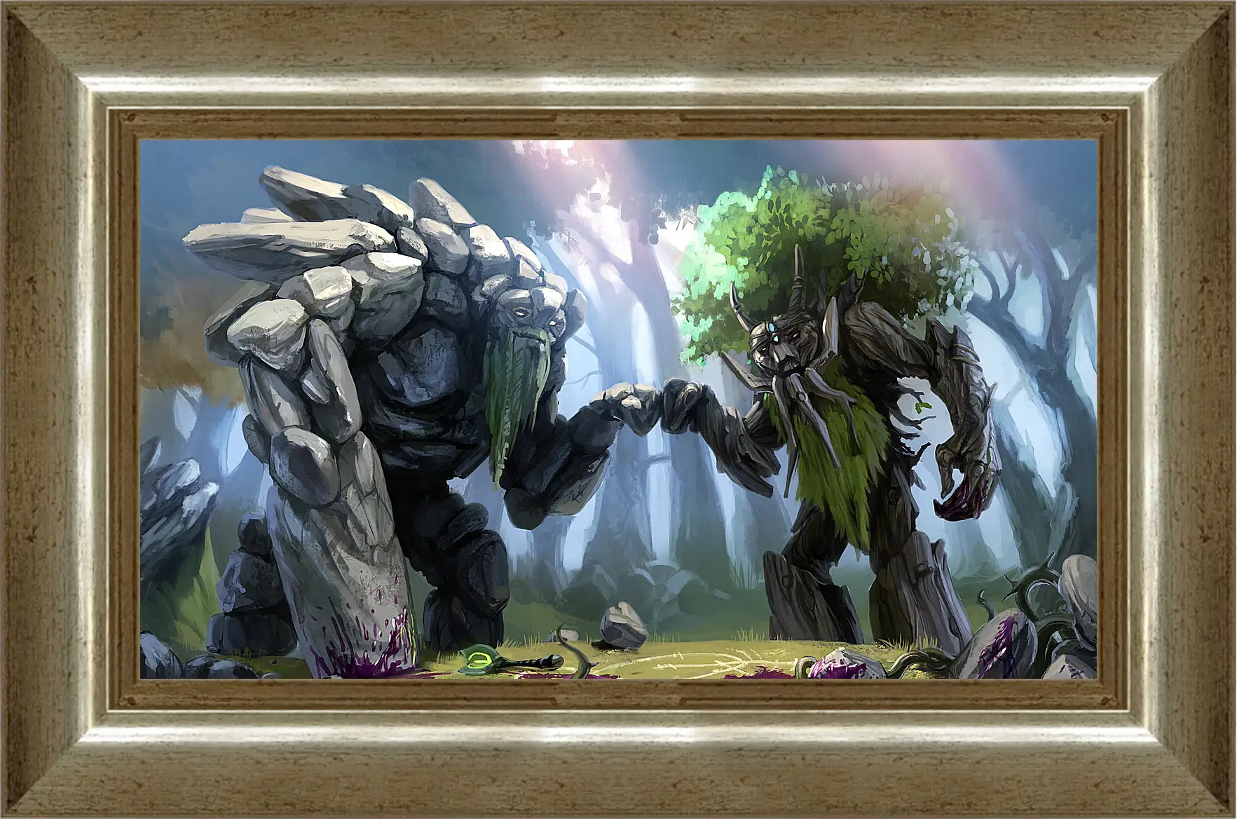 Картина в раме - dota 2, treant protector, trees