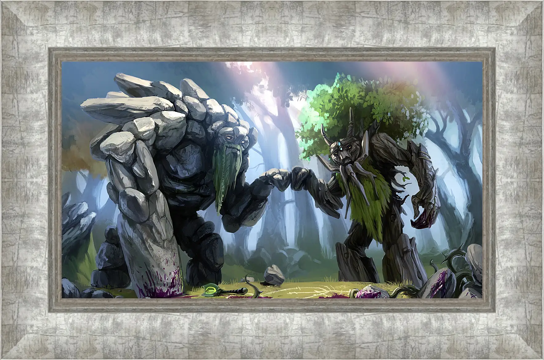 Картина в раме - dota 2, treant protector, trees