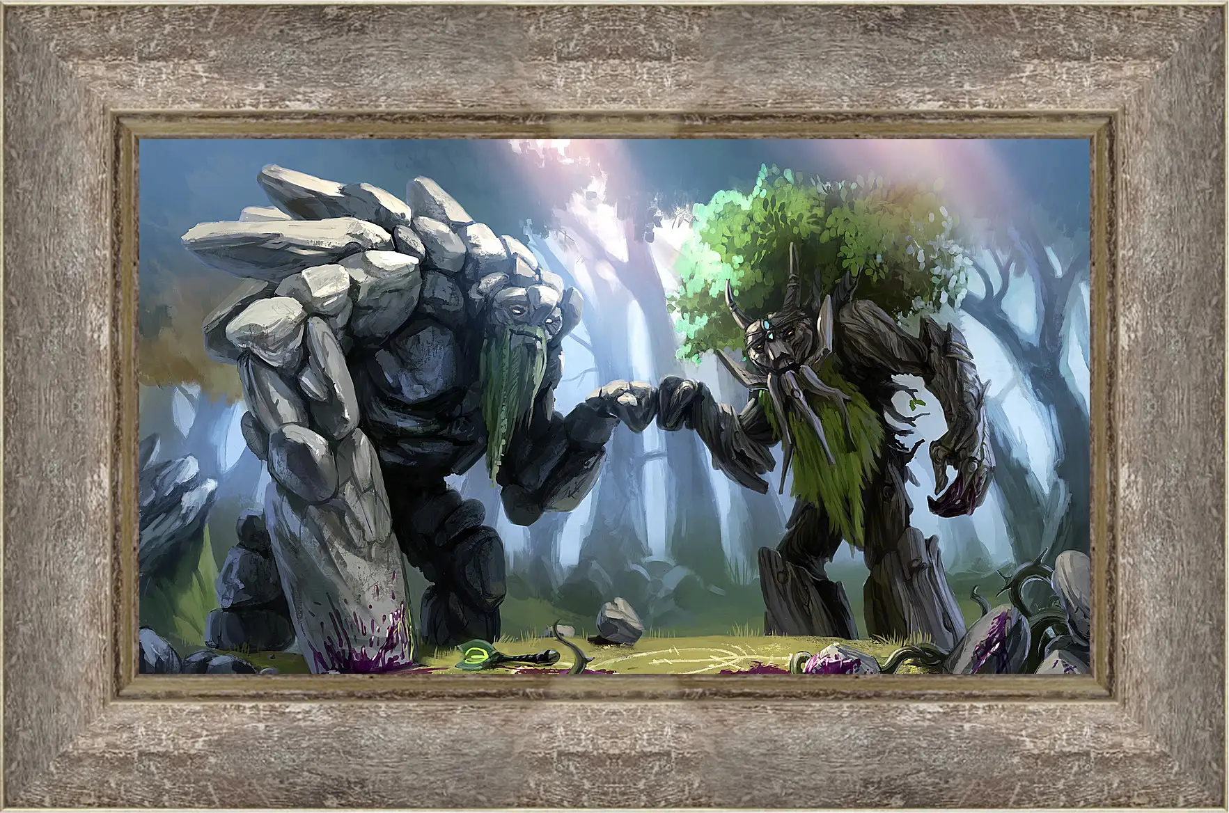 Картина в раме - dota 2, treant protector, trees