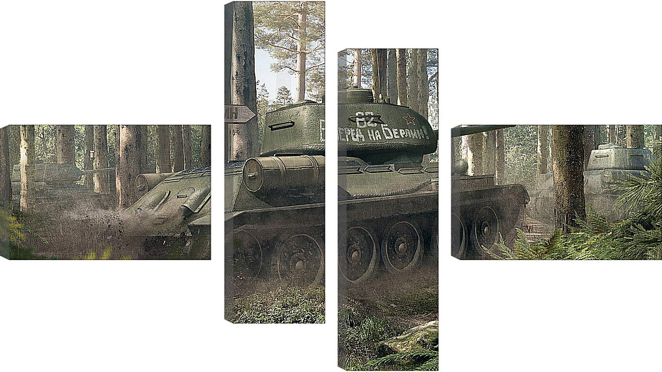 Модульная картина - world of tanks, tank, timber