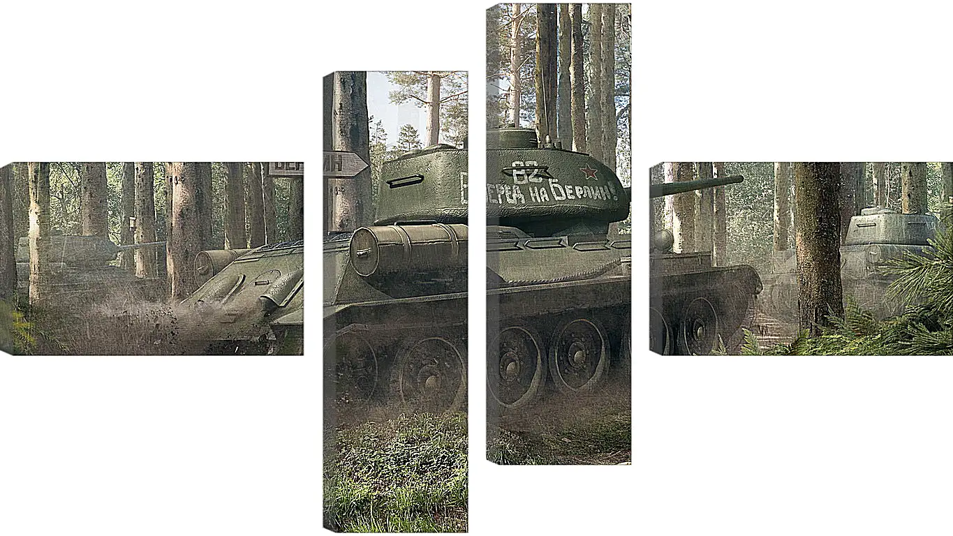 Модульная картина - world of tanks, tank, timber