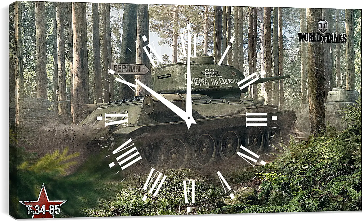 Часы картина - world of tanks, tank, timber