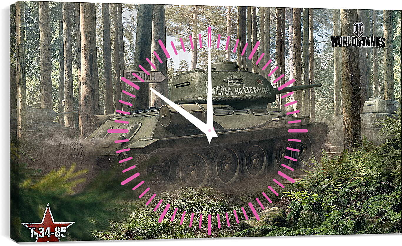 Часы картина - world of tanks, tank, timber