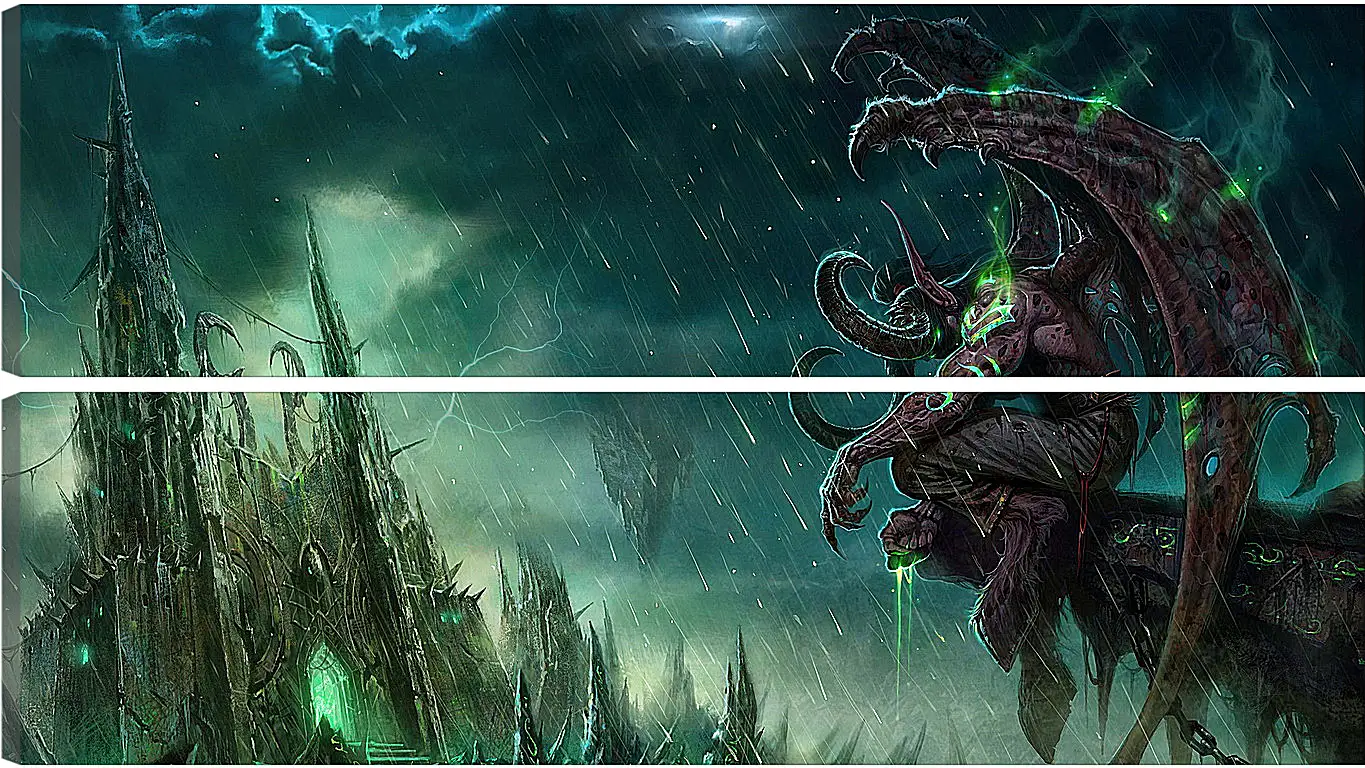 Модульная картина - wow, illidan, world of warcraft
