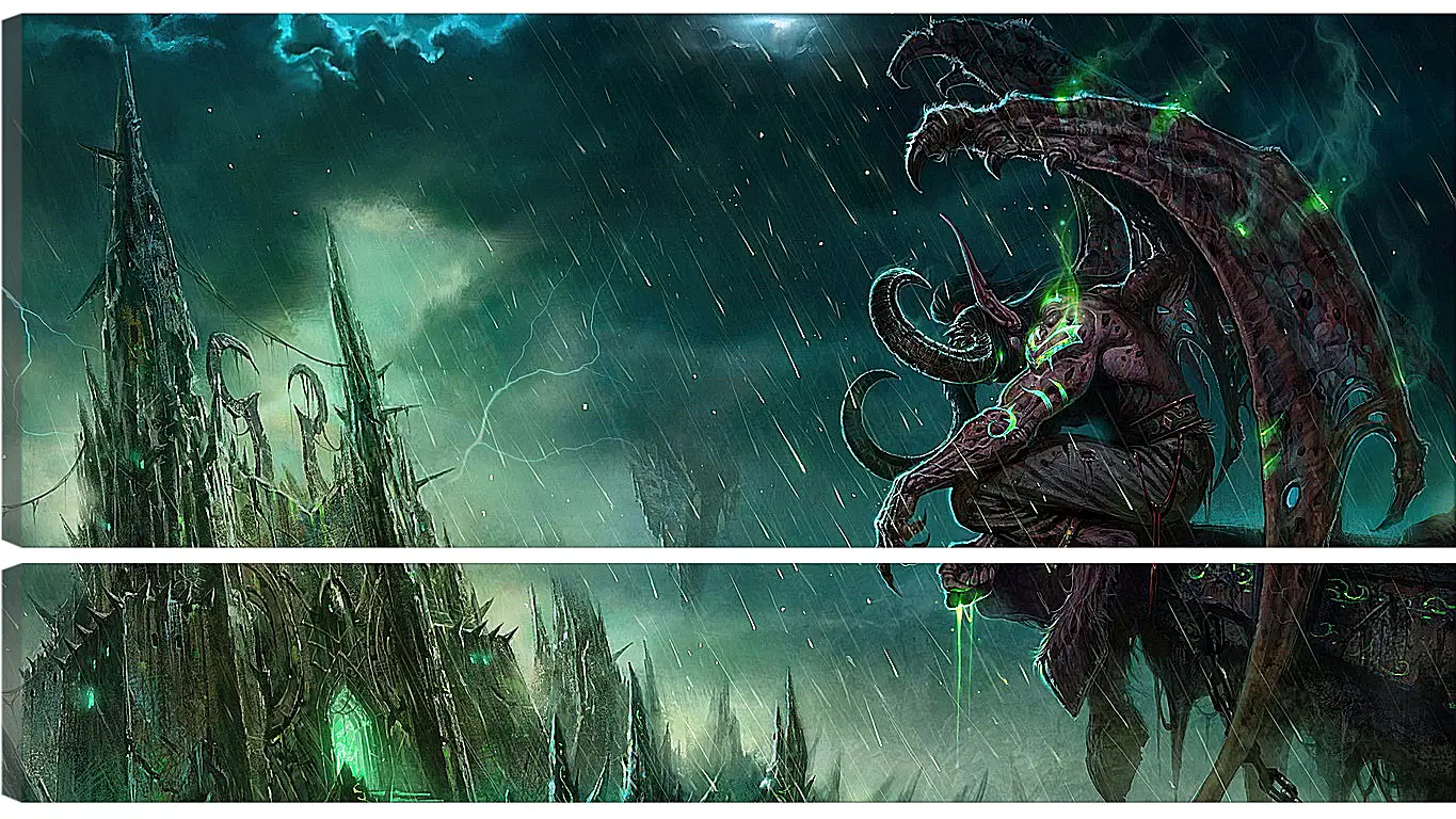 Модульная картина - wow, illidan, world of warcraft
