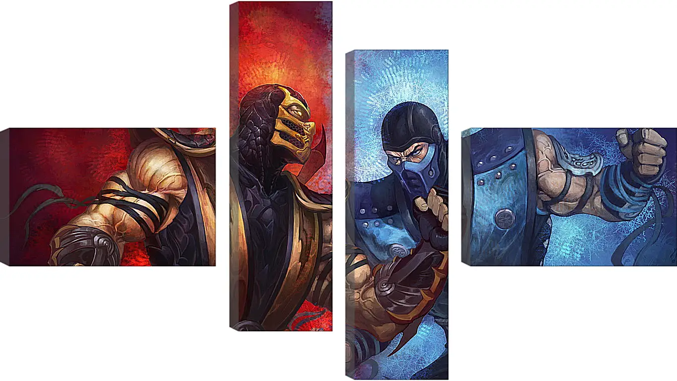 Модульная картина - mortal kombat, scorpion, sub-zero