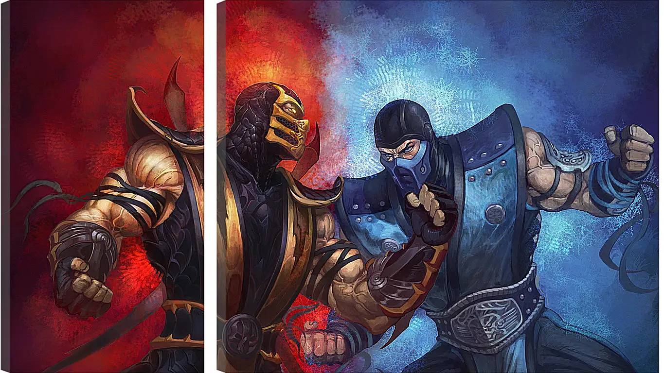 Модульная картина - mortal kombat, scorpion, sub-zero