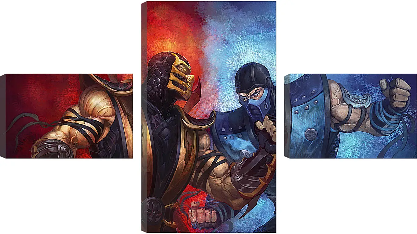 Модульная картина - mortal kombat, scorpion, sub-zero