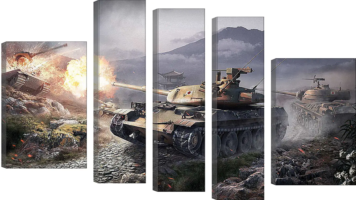 Модульная картина - world of tanks, wargaming net, wot