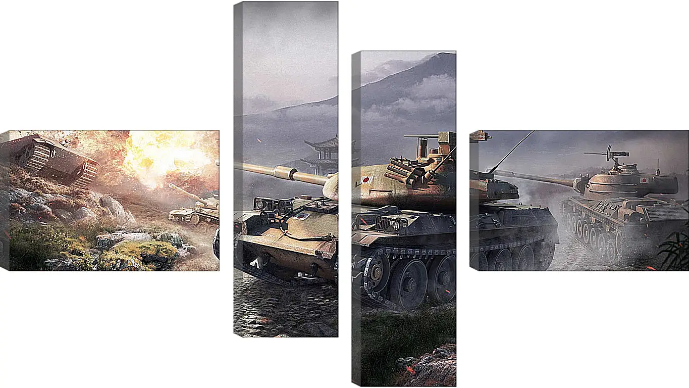 Модульная картина - world of tanks, wargaming net, wot