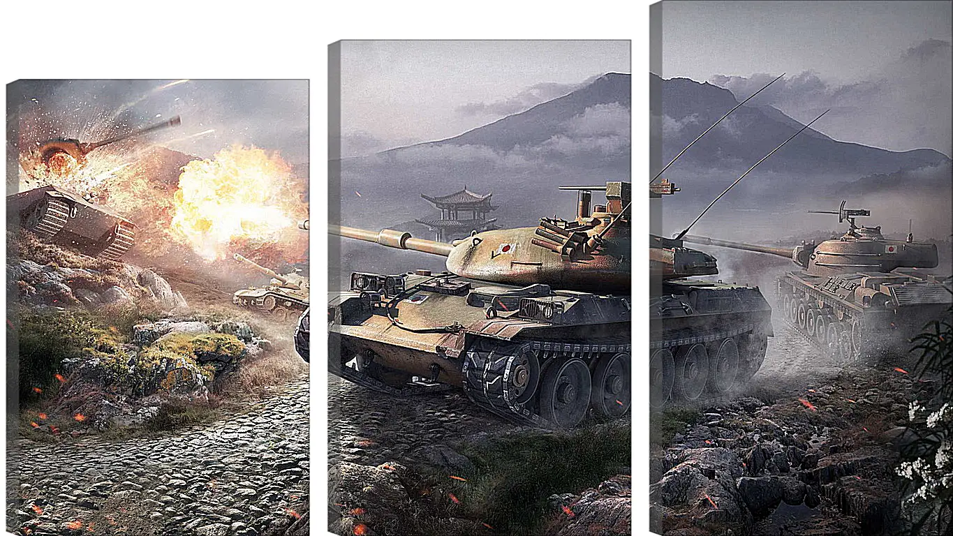 Модульная картина - world of tanks, wargaming net, wot