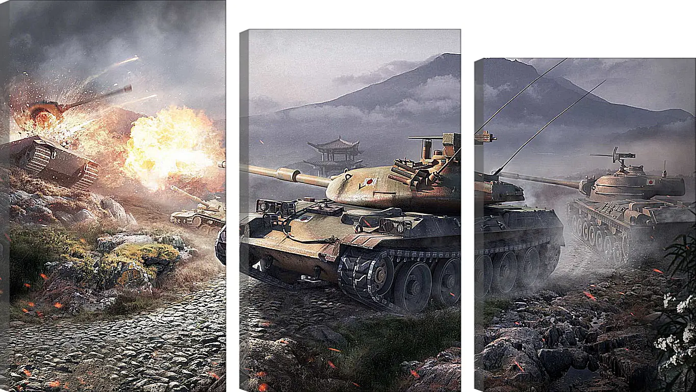 Модульная картина - world of tanks, wargaming net, wot