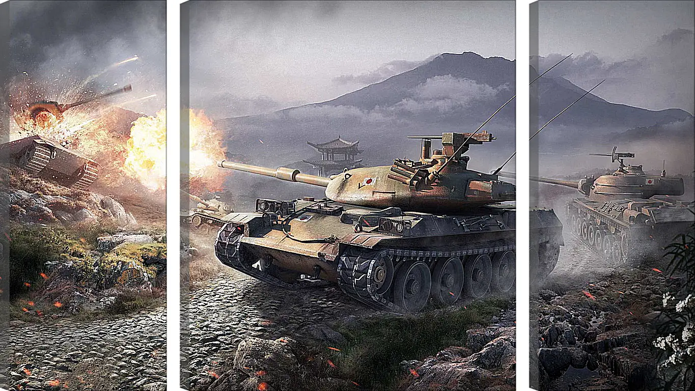 Модульная картина - world of tanks, wargaming net, wot