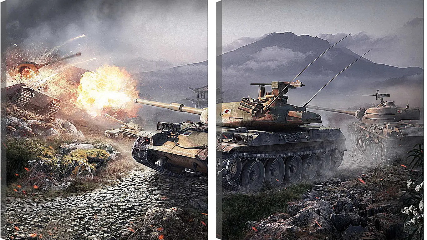 Модульная картина - world of tanks, wargaming net, wot