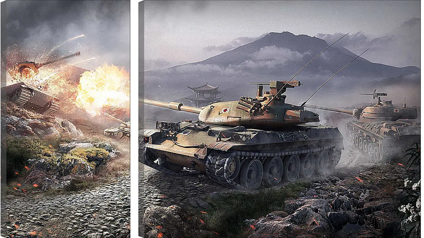 Модульная картина - world of tanks, wargaming net, wot