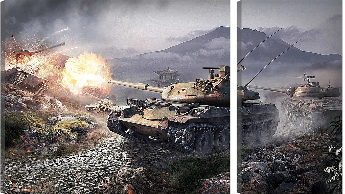 Модульная картина - world of tanks, wargaming net, wot