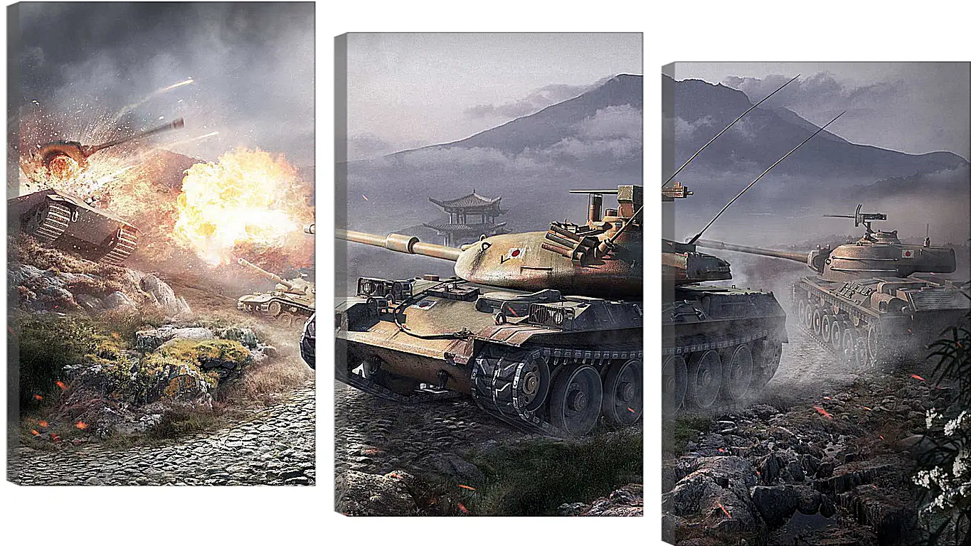 Модульная картина - world of tanks, wargaming net, wot