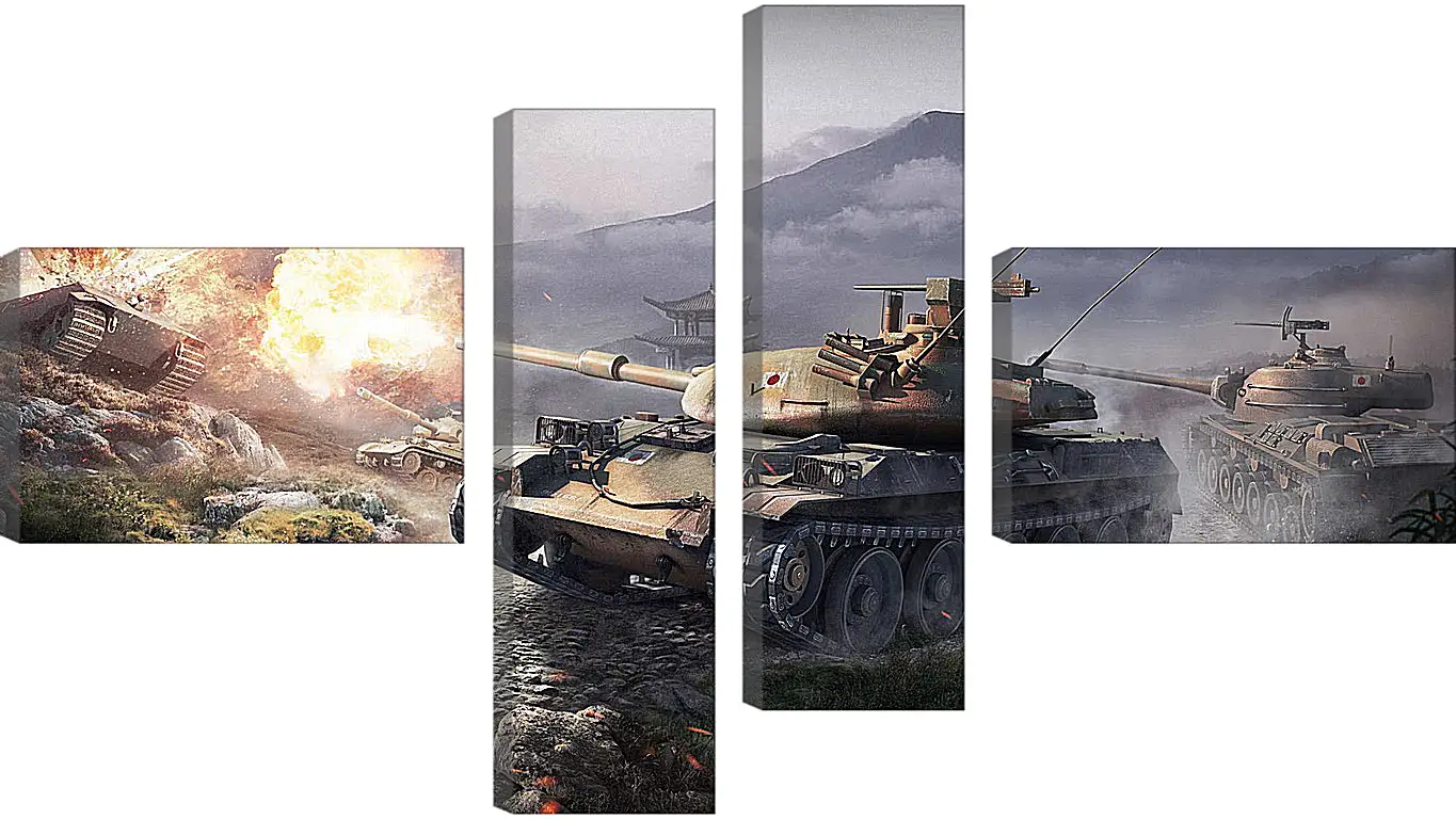 Модульная картина - world of tanks, wargaming net, wot