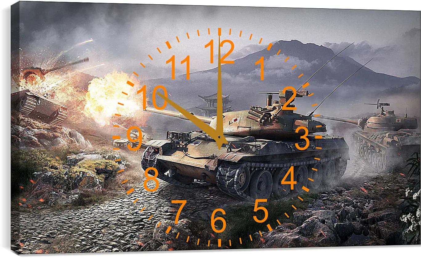 Часы картина - world of tanks, wargaming net, wot