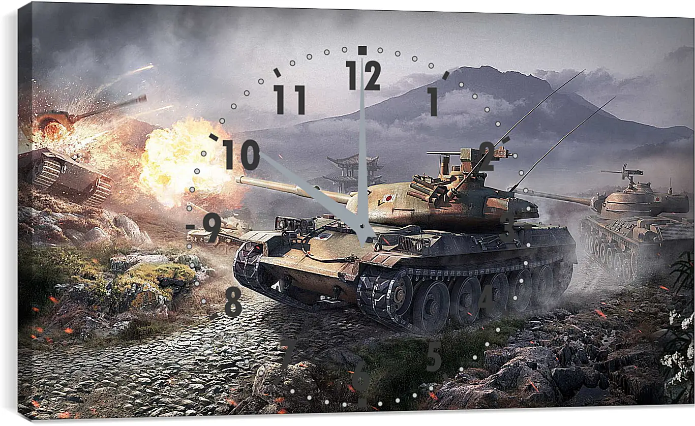 Часы картина - world of tanks, wargaming net, wot