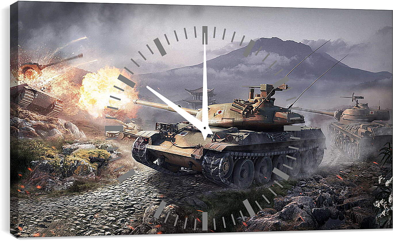 Часы картина - world of tanks, wargaming net, wot