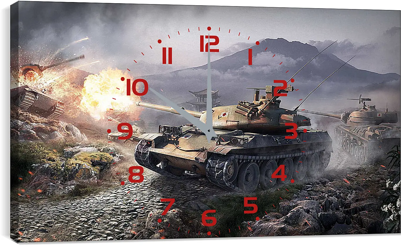 Часы картина - world of tanks, wargaming net, wot