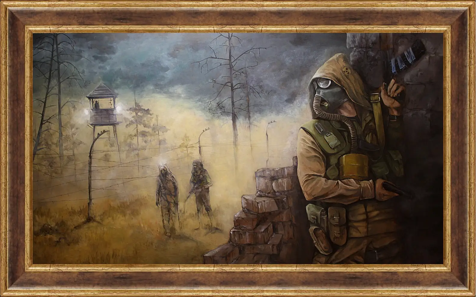 Картина в раме - stalker, soldier, game
