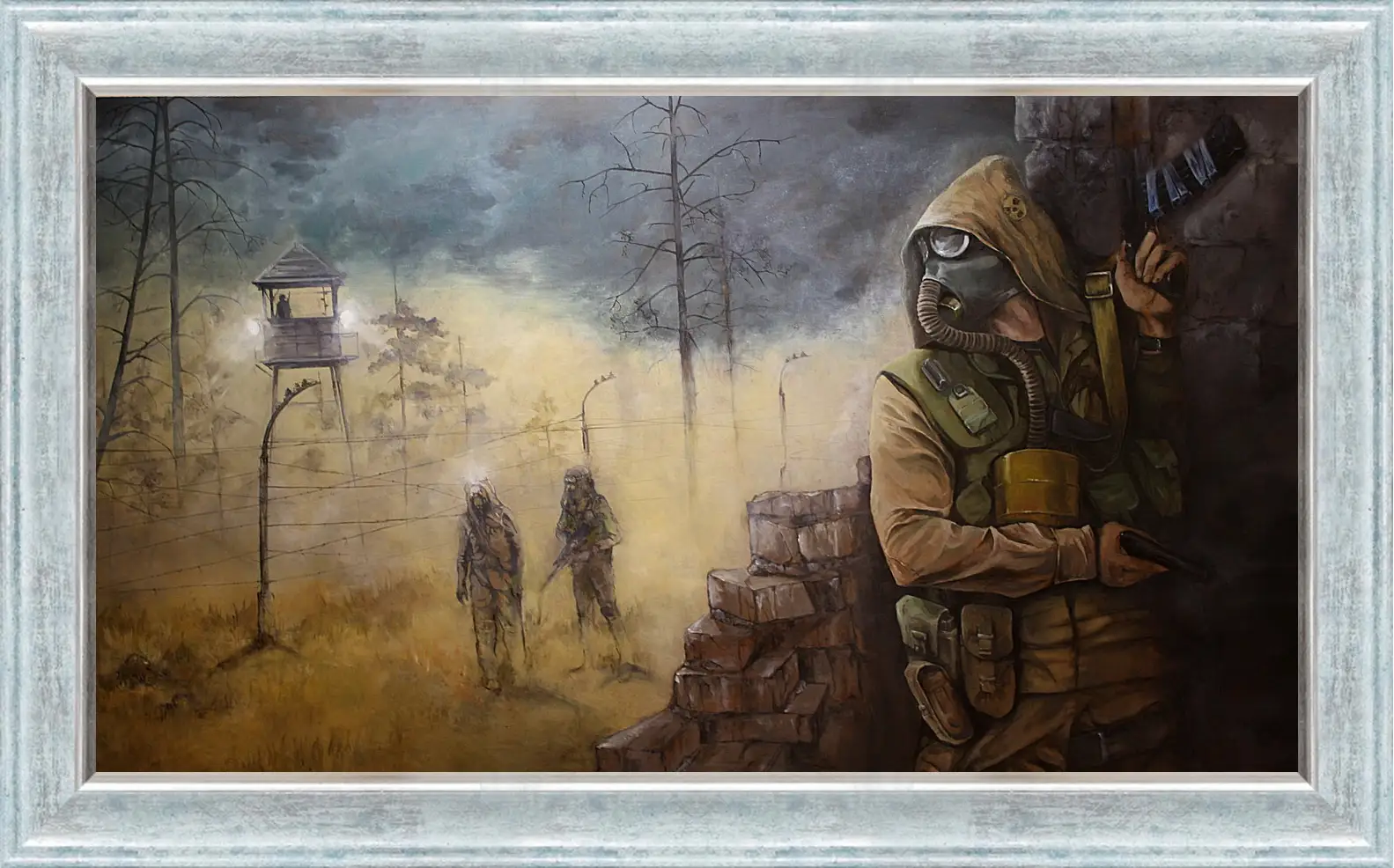 Картина в раме - stalker, soldier, game
