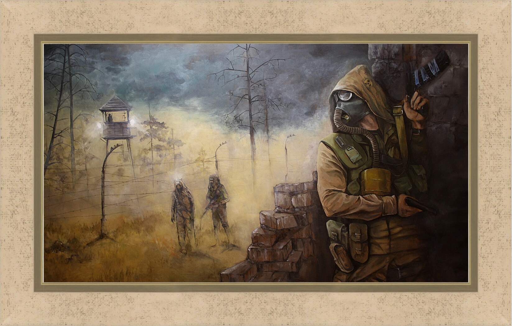 Картина в раме - stalker, soldier, game
