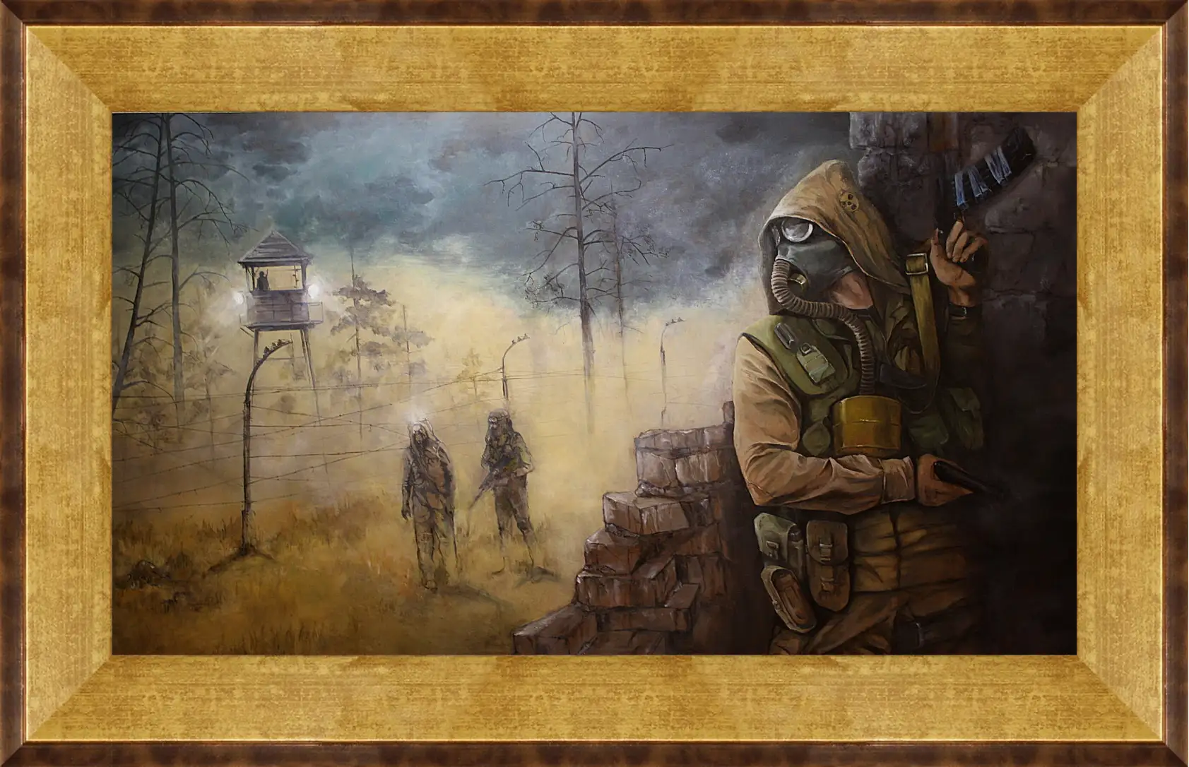 Картина в раме - stalker, soldier, game
