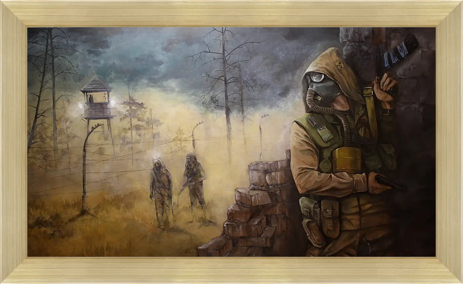 Картина в раме - stalker, soldier, game
