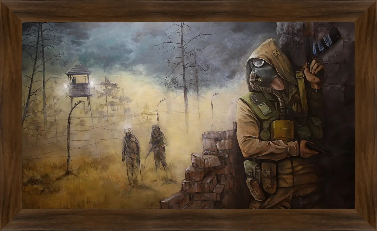 Картина в раме - stalker, soldier, game
