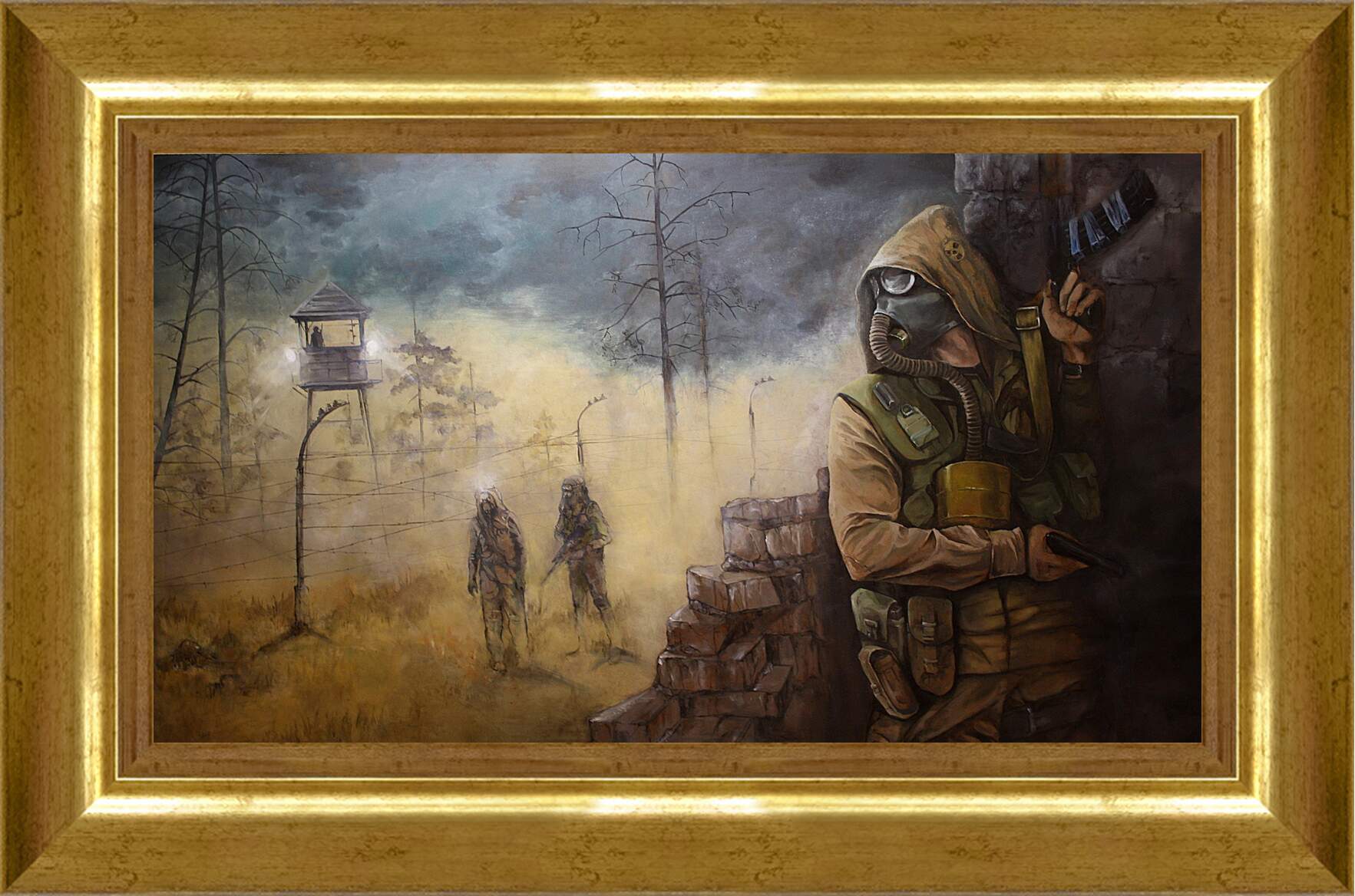 Картина в раме - stalker, soldier, game
