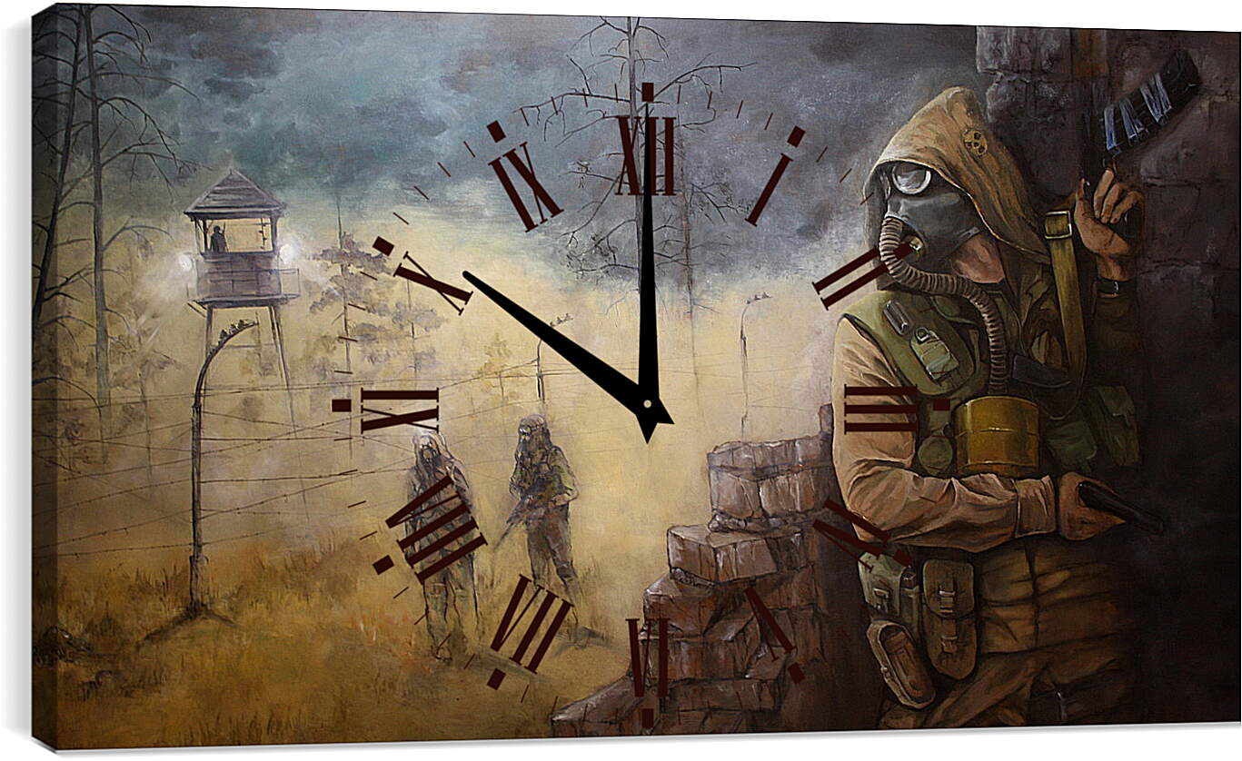 Часы картина - stalker, soldier, game
