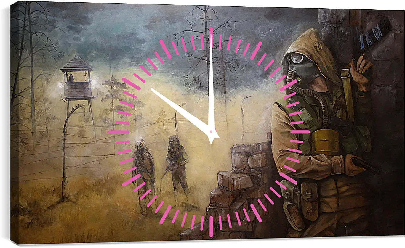 Часы картина - stalker, soldier, game
