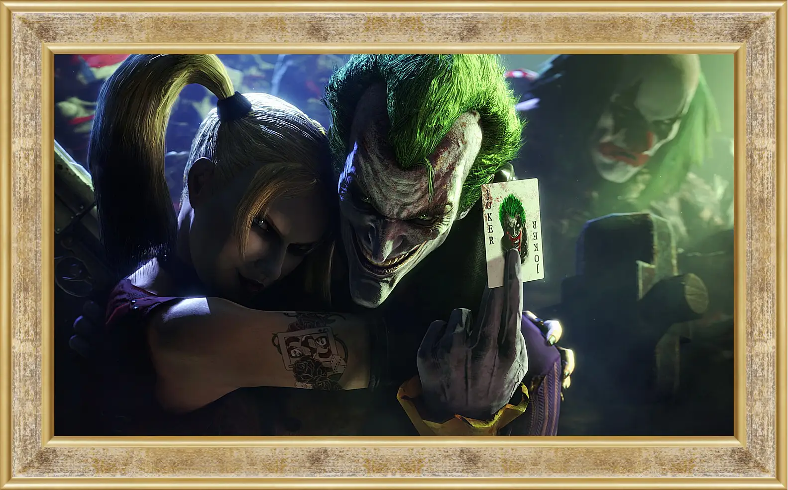 Картина в раме - batman, arkham city, joker