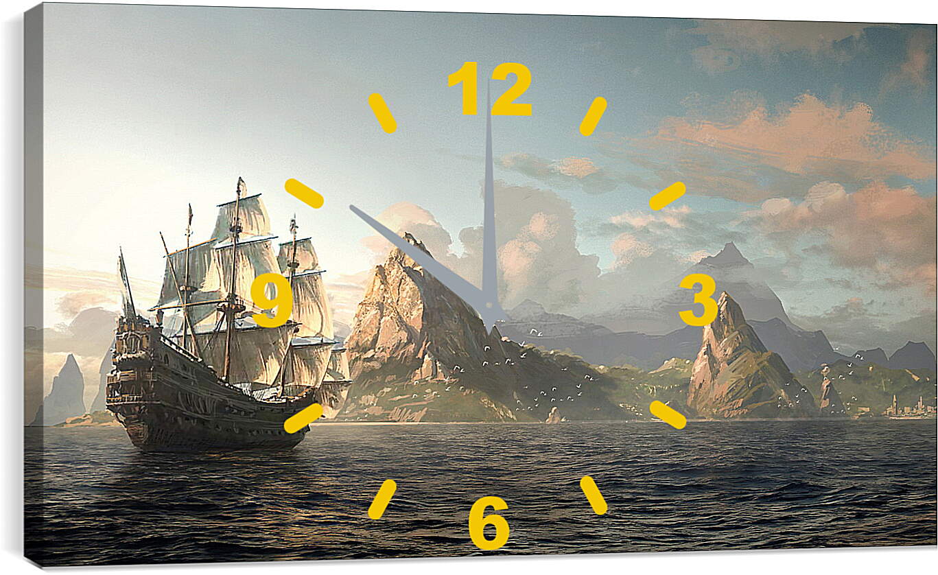 Часы картина - assassin, pirate, edward kenway
