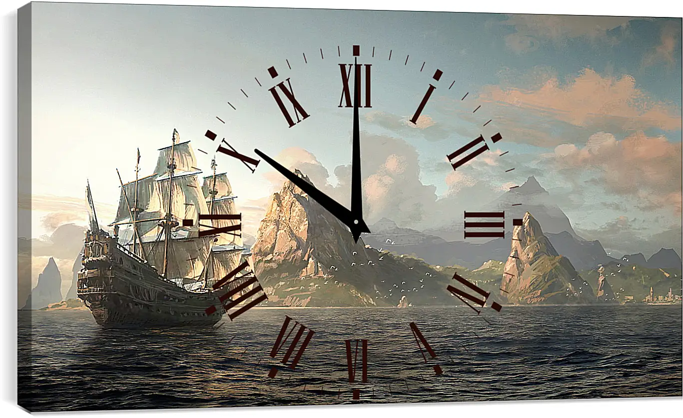Часы картина - assassin, pirate, edward kenway
