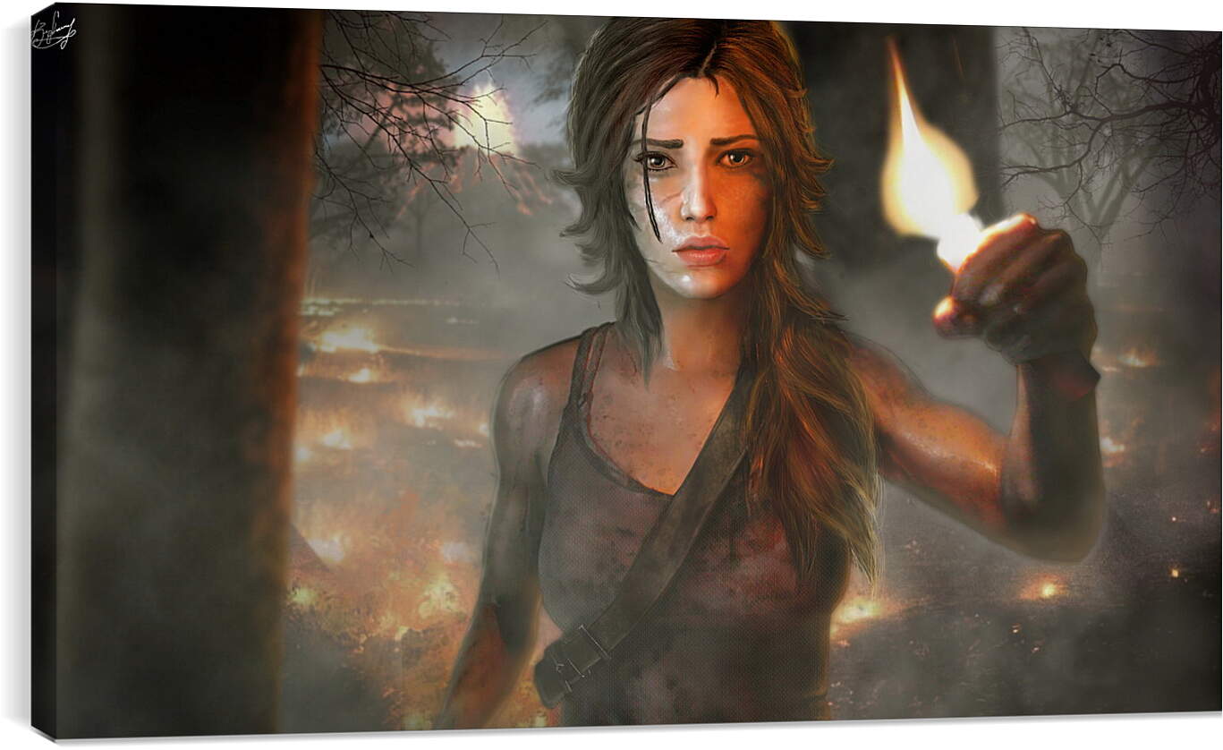 Постер и плакат - tomb raider, girl, torch