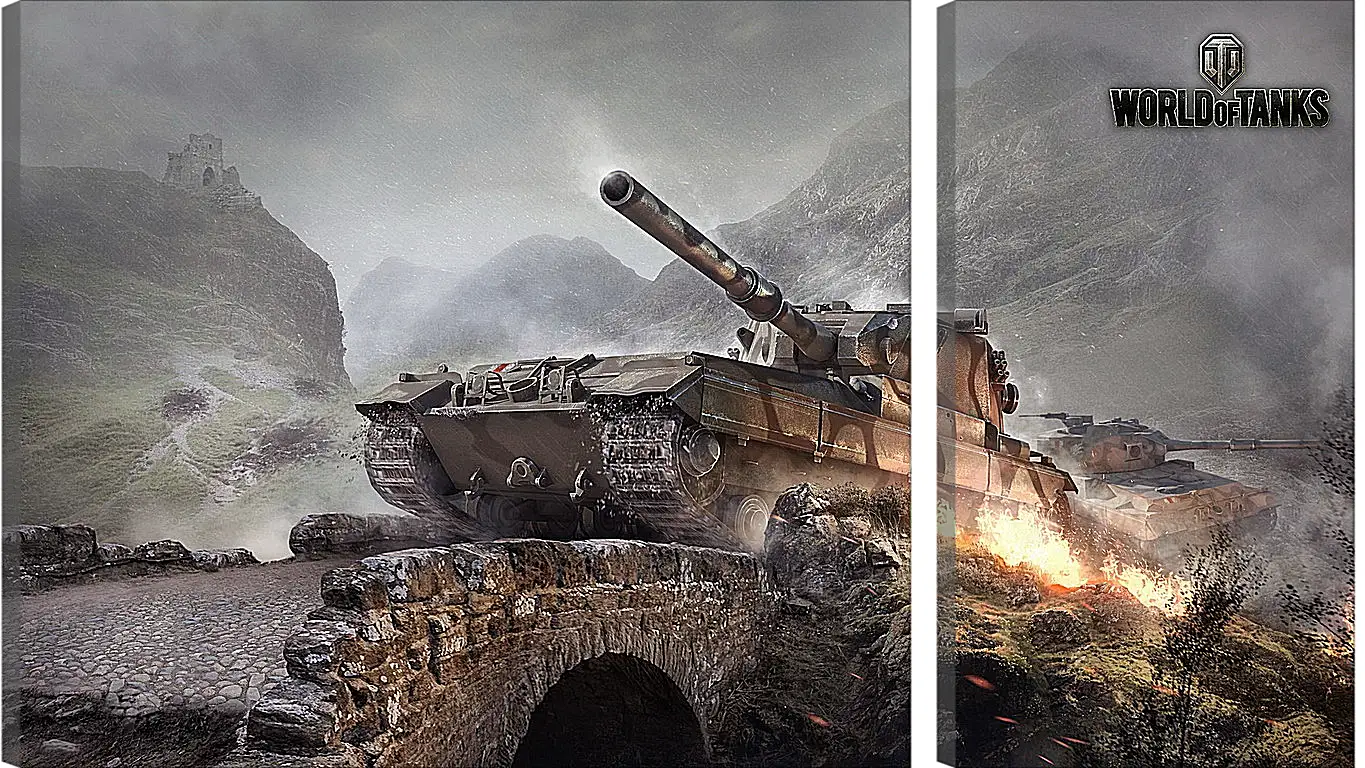Модульная картина - world of tanks, wargaming net, fv215b