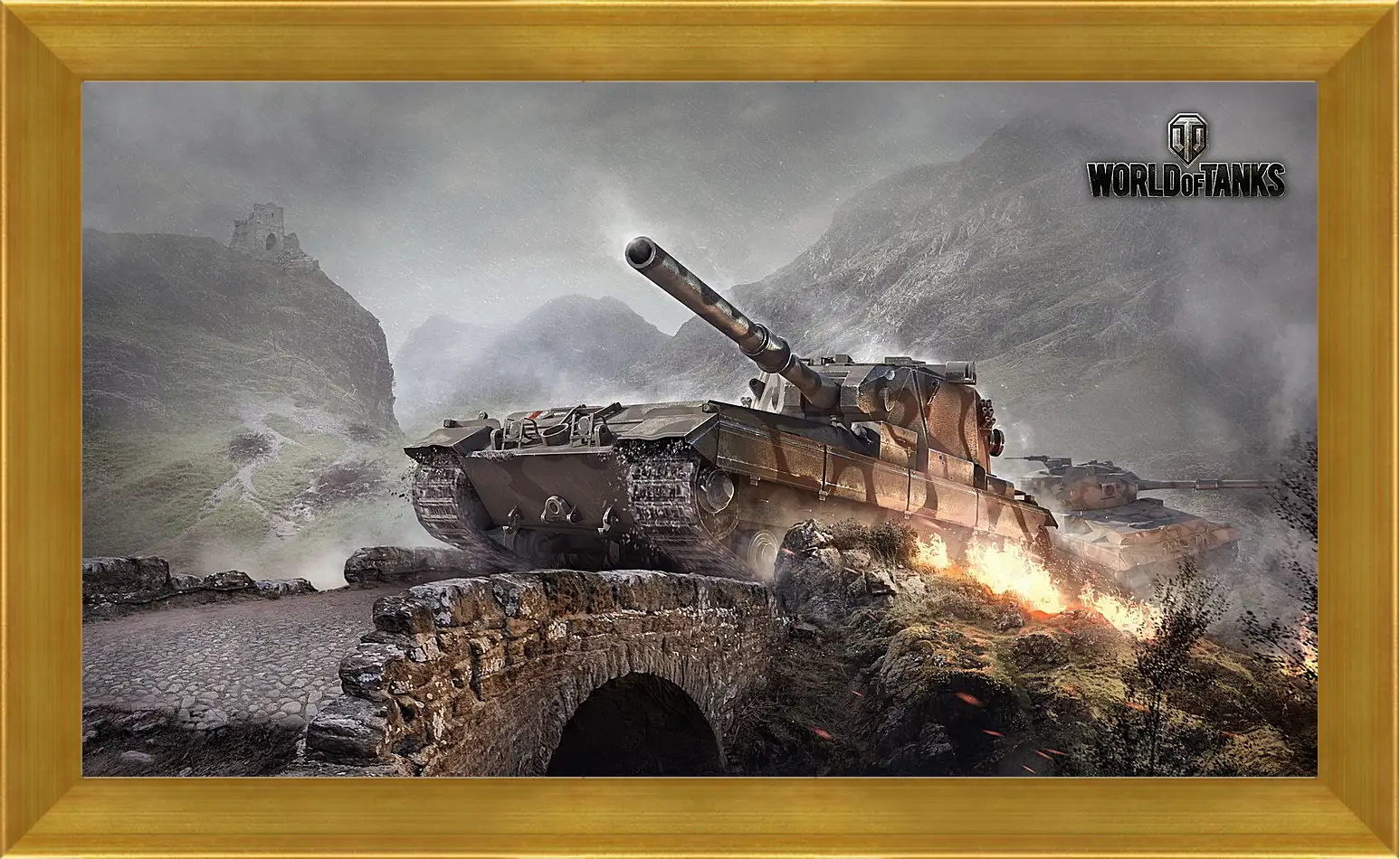 Картина в раме - world of tanks, wargaming net, fv215b