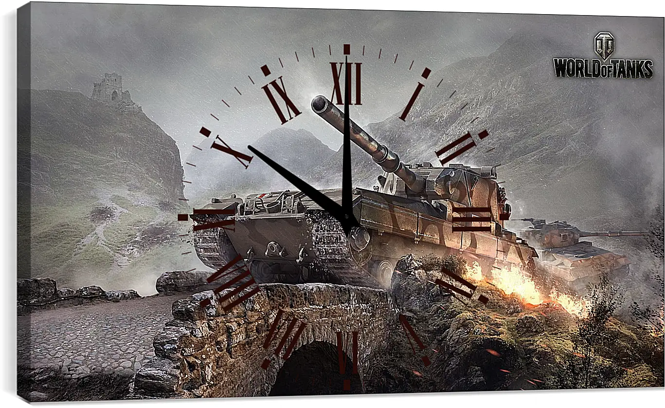 Часы картина - world of tanks, wargaming net, fv215b