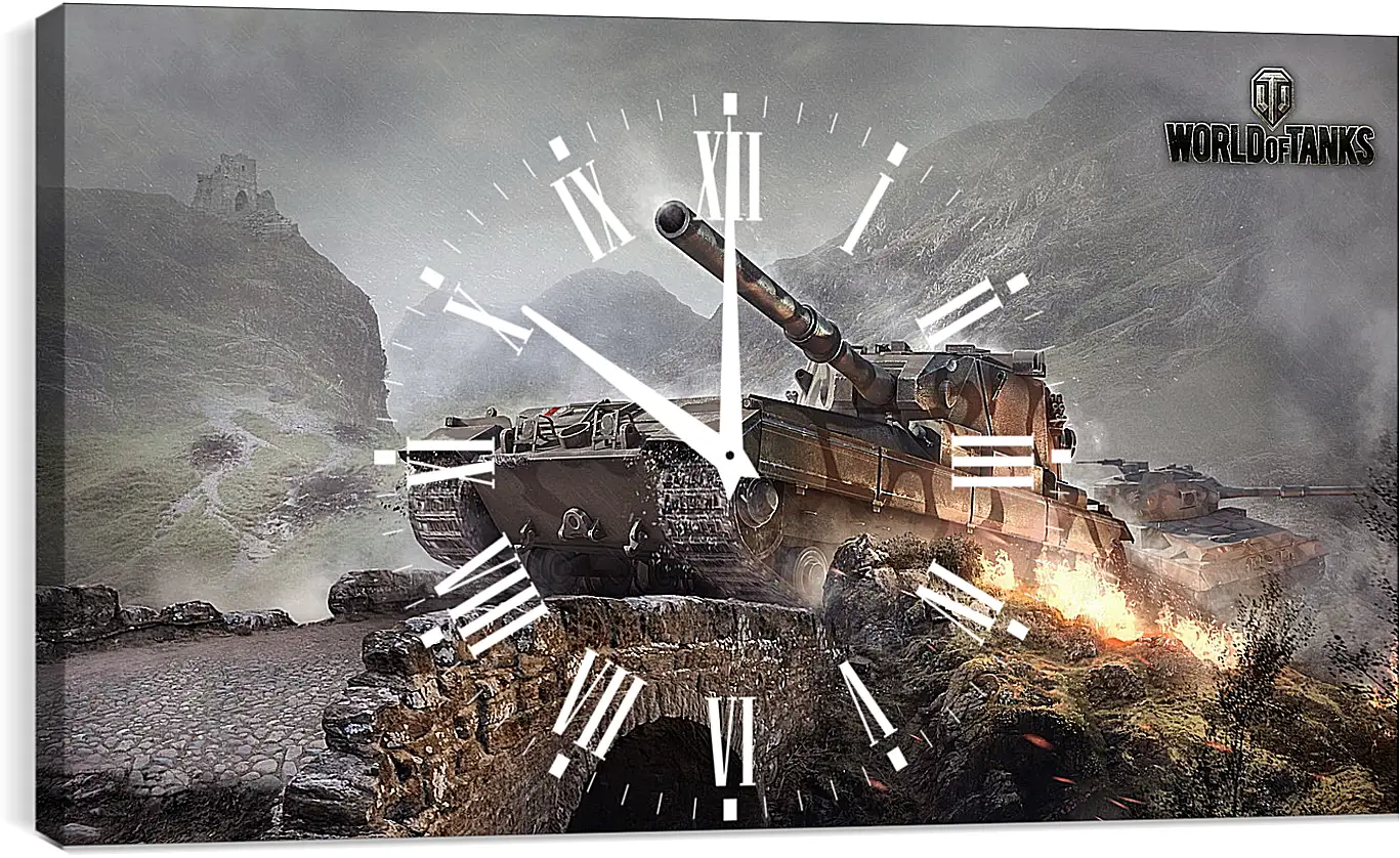 Часы картина - world of tanks, wargaming net, fv215b