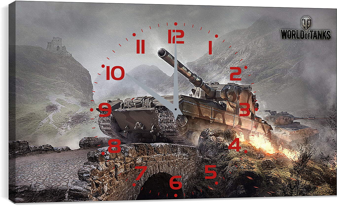 Часы картина - world of tanks, wargaming net, fv215b