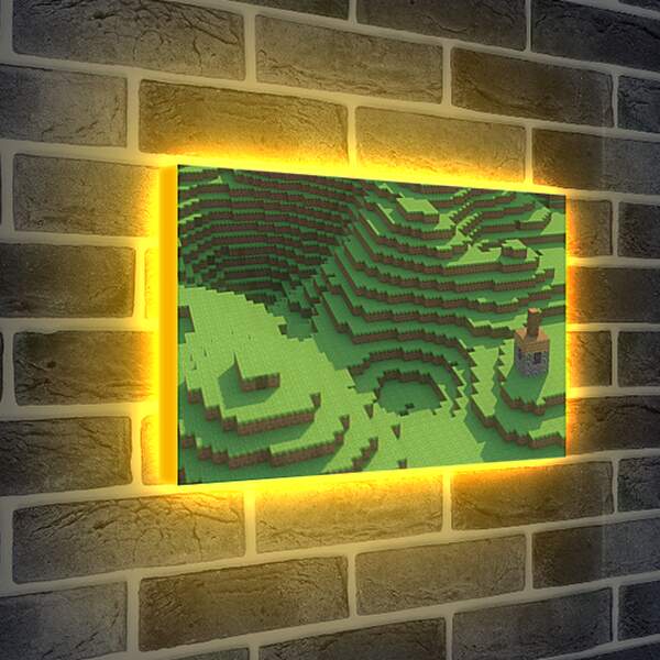 Лайтбокс световая панель - minecraft, mountain, house